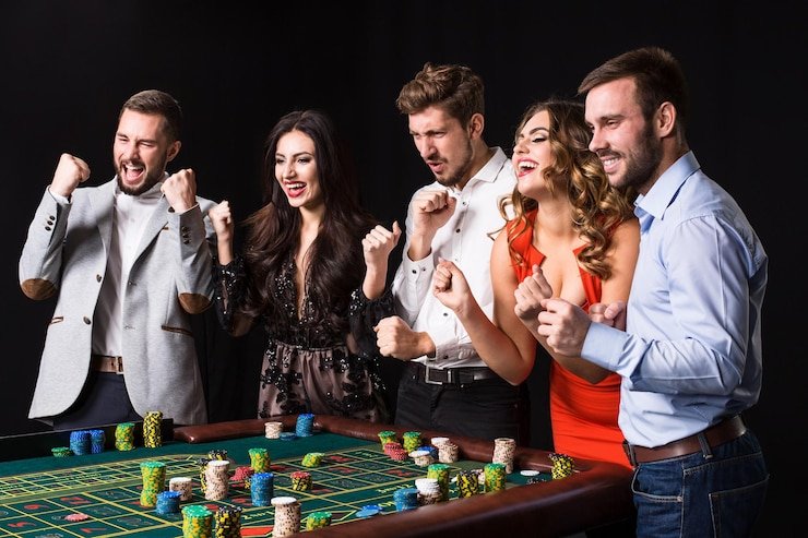 Baccarat table with dealer and live chat window showing player interaction in English and Indonesian